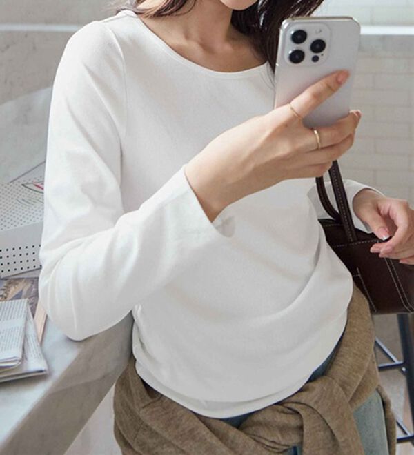 CHAN ME（チャンミ）の「ラウンドネックＴシャツ（Tシャツ）」｜詳細画像