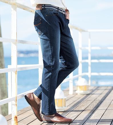 「＜ダンロップ・リファインド&times;コムルヴァン・オム＞冷涼快適プレミアムジーンズ（メンズデニムパンツ）」