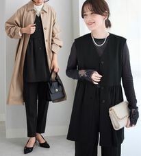 Viola e Viola（ヴィオラ エ ヴィオラ）の「【ブラウス付3点セット】コーデ決まるペプラムジレセットスーツ（パンツスーツ）」