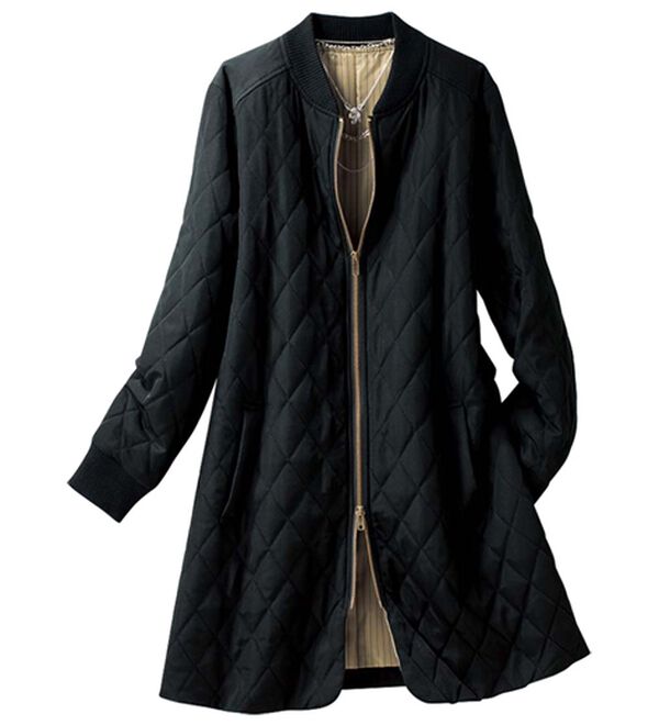 ルフラン（ルフラン）の「キルトステッチ使いロングブルゾン＜キャリーノ＞（ブルゾン）」｜黒