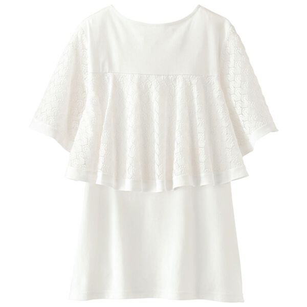 BELLUNA（ベルーナ）の「脱Ｔシャツ！レースデザインプルオーバー（カットソー）」｜詳細画像