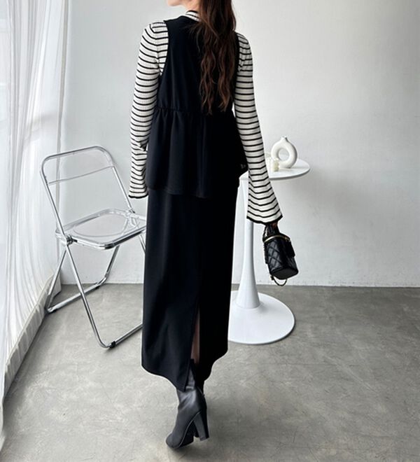 GeeRA（ジーラ）の「楽ちん！ペプラムジャンパースカート（ジャンパースカート）」｜詳細画像