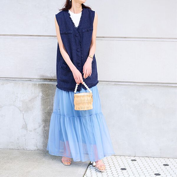 RANAN（ラナン）の「サマーツイードロングベスト（ベスト）」｜詳細画像