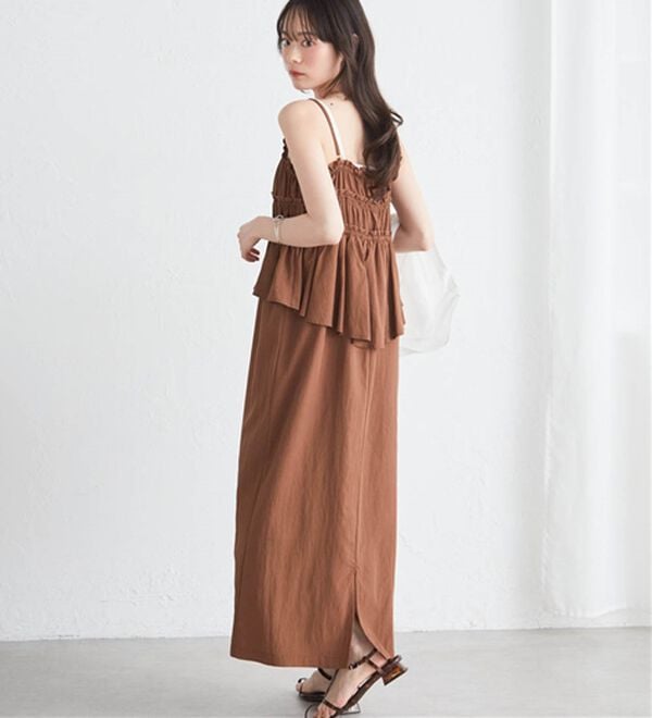 RANAN（ラナン）の「リボンギャザーペプラムナローワンピ（その他ワンピース）」｜詳細画像