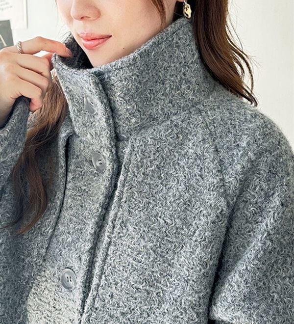 GeeRA（ジーラ）の「リングウールライクスタンドカラーコート（ハーフコート）」｜詳細画像