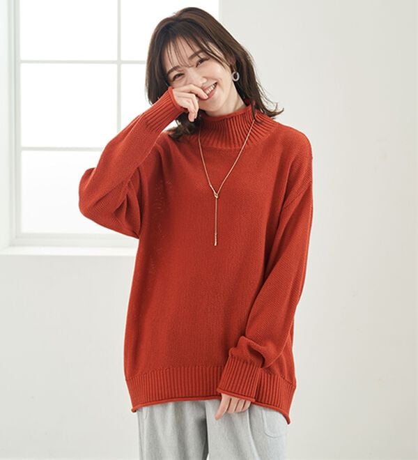 BELLUNA（ベルーナ）の「肌と仲良くなれる鹿のこ編ウォッシャブルニット（ニット・セーター）」｜詳細画像