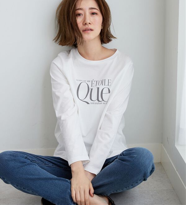 BELLUNA（ベルーナ）の「【着回しのミカタ！】綿100％大人顔サマ見えプリントロンT（カットソー）」｜詳細画像