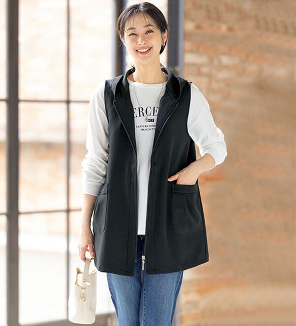 ルフラン（ルフラン）の「羽織ってお洒落なリブ使いベスト（ベスト）」｜詳細画像