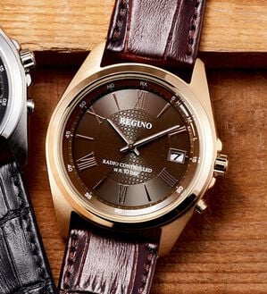 「レグノ　通販限定ソーラー電波時計（メンズ腕時計）」｜ブラウン