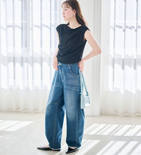 RANAN（ラナン）の「タックドレープフレンチスリーブＴ（Tシャツ）」｜詳細画像