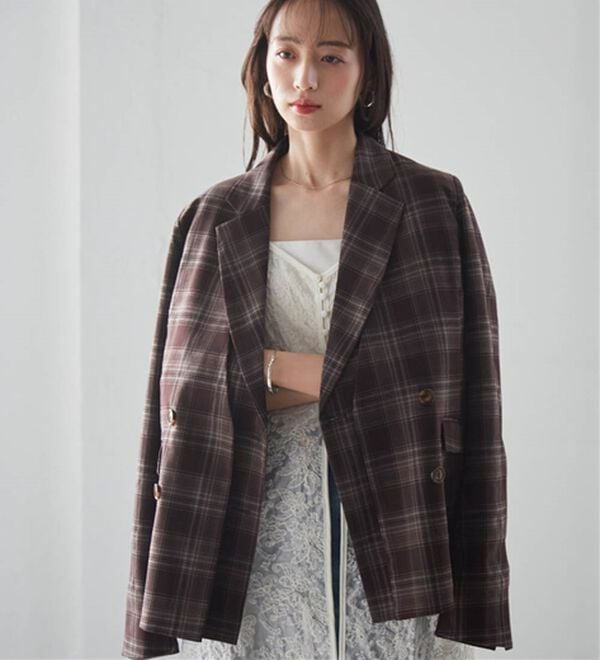 RANAN（ラナン）の「レイヤードデザインダブルジャケット（テーラードジャケット）」｜チェック