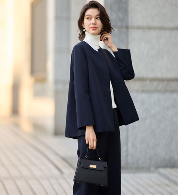 GeeRA（ジーラ）の「【２点セット】フレアーラインジャケットワイドパンツセットアップスーツ（その他スーツ）」｜詳細画像