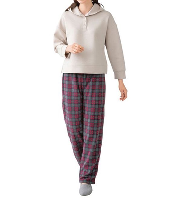 LAVIENNE（ラヴィエンヌ）の「肌側綿１００％あったかフリースボトム（パジャマ・ルームウェア）」｜詳細画像