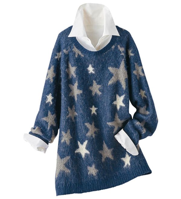 ふんわり星柄ジャカードセーター - ベルーナ【公式】