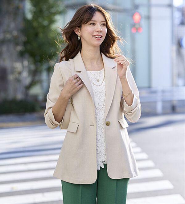 BELLUNA（ベルーナ）の「＜楽スタフィット＞テーラードジャケット（テーラードジャケット）」｜詳細画像