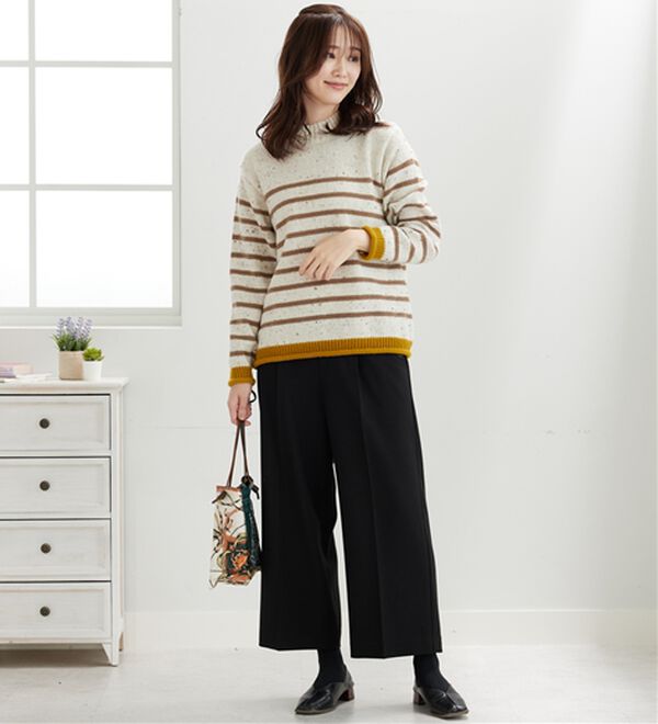 BELLUNA（ベルーナ）の「サマ見え（W）ボタン使いワイドパンツ（ワイドパンツ・ガウチョ）」｜詳細画像