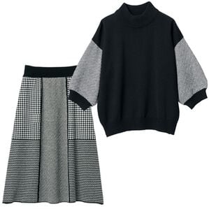 RANAN（ラナン）の「編柄切替ニットセットアップ（ニット・セーター）」｜モノトーン系