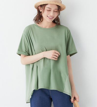 Viola e Viola（ヴィオラ エ ヴィオラ）の「【５つの機能付】後シフォン切替ボタンデザインプルオーバー（カットソー）」