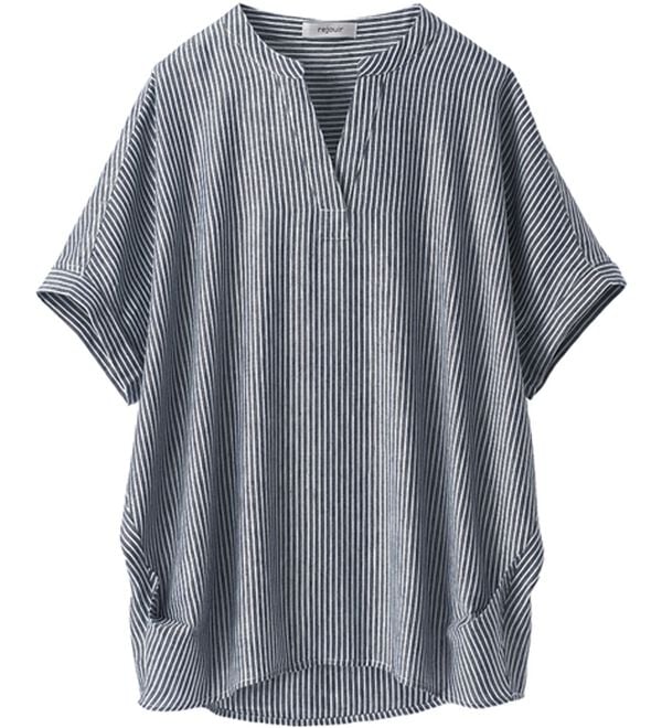 BELLUNA（ベルーナ）の「機能付リネン混スキッパーデザインシャツ（シャツ）」｜詳細画像