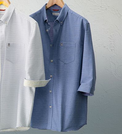 「＜ハッシュパピー＞綿１００％二重織シャツ（メンズシャツ）」