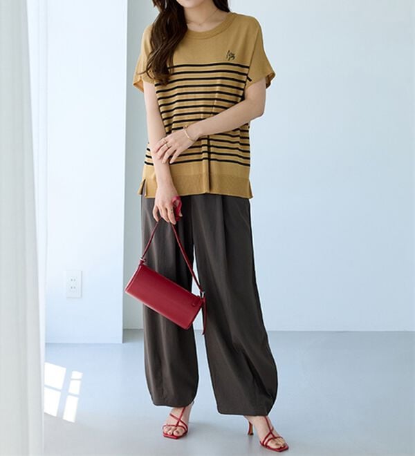 BELLUNA（ベルーナ）の「【快適Ｌａｂ．】Tシャツより上品！ひんやり洗えるニットＴ（ニット・セーター）」｜詳細画像