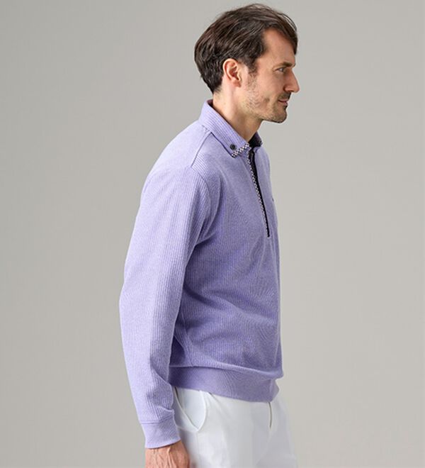 「＜デコイ＞衿デザイン杢調トレーナー（メンズトレーナー）」｜詳細画像