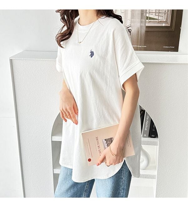 GeeRA（ジーラ）の「【新色追加】【ＵＳ．ＰＯＬＯ．ＡＳＳＮ】綿100％フレンチスリーブＴシャツ（Tシャツ）」｜詳細画像