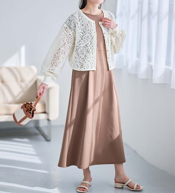 RANAN（ラナン）の「上品見えバックギャザーワンピース（その他ワンピース）」｜詳細画像