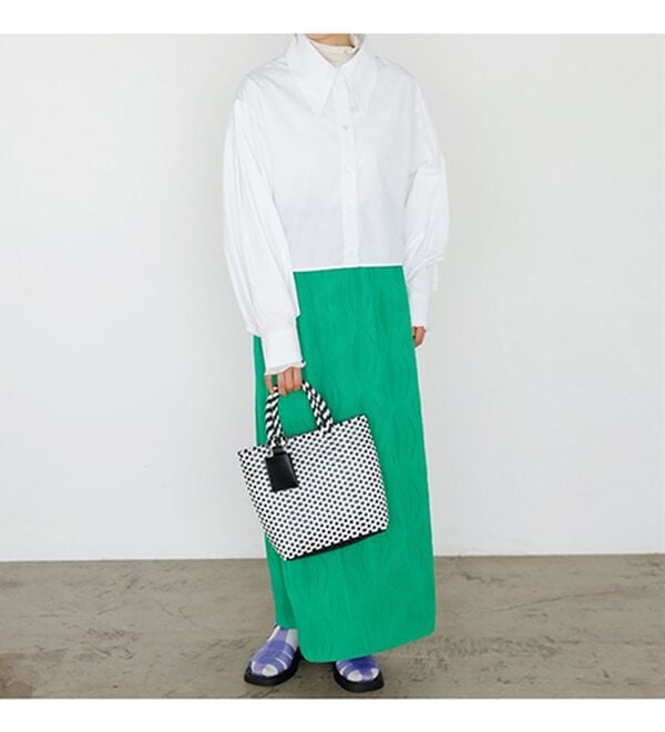 GeeRA（ジーラ）の「ストライプ柄衿付ショート丈シャツ（シャツ）」｜詳細画像