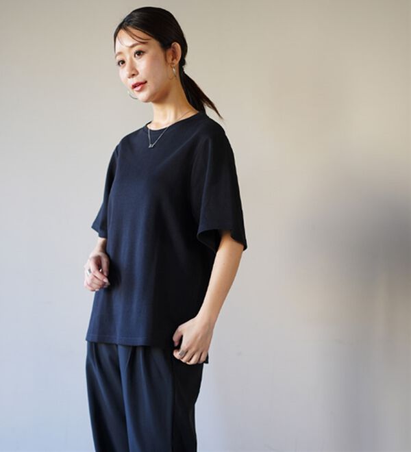 A HAPPY MARILYN（アハッピーマリリン）の「【Ｍ～８Ｌ／選べるシルエット・袖丈】綿混ベーシックＴシャツ（Tシャツ）」｜詳細画像
