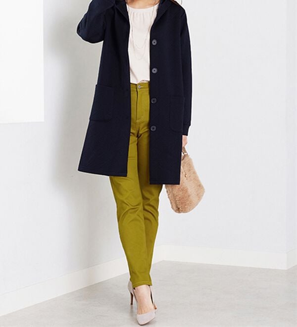 BELLUNA（ベルーナ）の「静電防止！蓄熱綿サテンストレッチカラーパンツ（フルレングスパンツ）」｜詳細画像