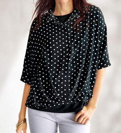 BELLUNA（ベルーナ）の「ドット柄裾タックシャツアンサンブル（アンサンブル）」