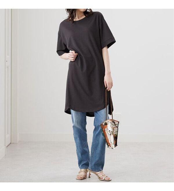 BELLUNA（ベルーナ）の「かのこ素材裾ラウンドチュニックワンピース（チュニックワンピース）」｜詳細画像