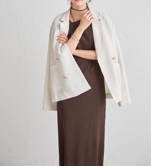 RANAN（ラナン）の「アシメネックハーフスリーブリブワンピース（その他ワンピース）」｜詳細画像