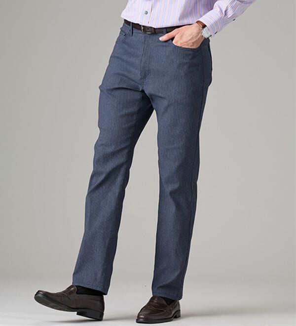 「＜コムルヴァン・オム＞ドビー織りストレッチパンツ（メンズフルレングスパンツ）」｜詳細画像