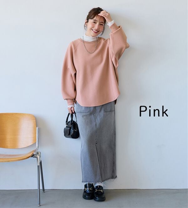 BELLUNA（ベルーナ）の「なめらかタッチ！もっちりん裾ラウンド短丈プルオーバー（カットソー）」｜詳細画像