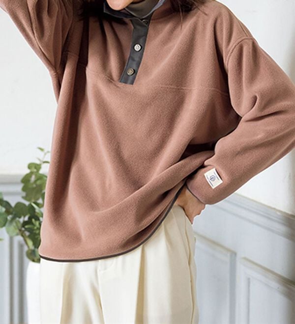 ルフラン（ルフラン）の「ボタン使いのフリースプルオーバー（カットソー）」｜詳細画像