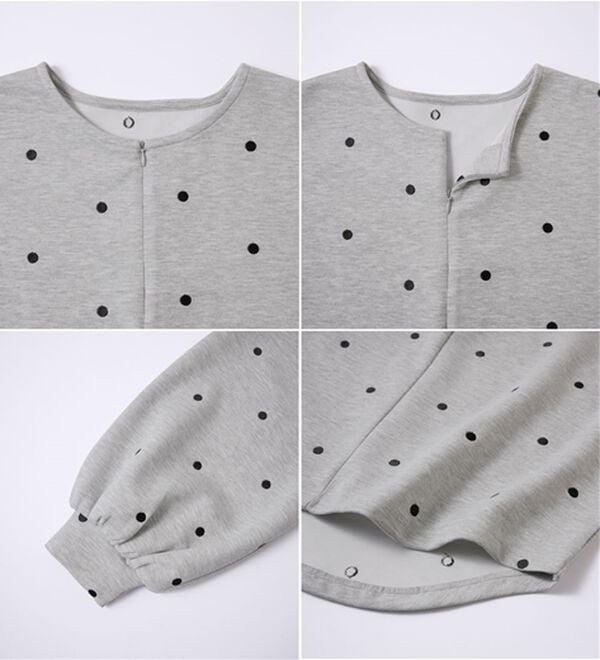 GeeRA（ジーラ）の「ドット刺繍ハーフジップダンボールトップス（カットソー）」｜詳細画像