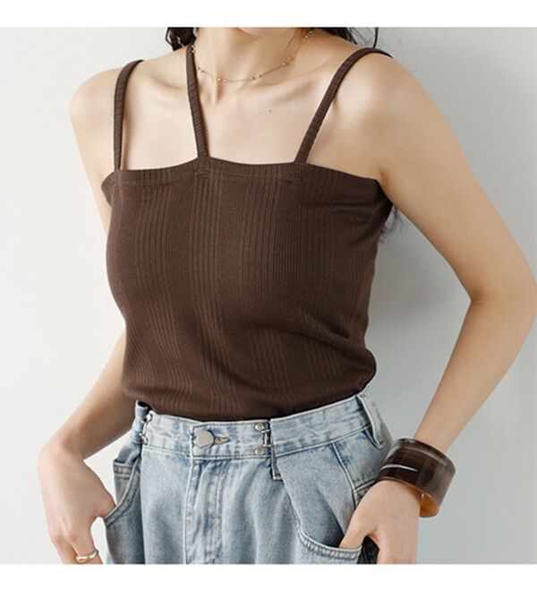 GeeRA（ジーラ）の「３ストラップランダムリブキャミソール（タンクトップ・キャミソール）」｜詳細画像