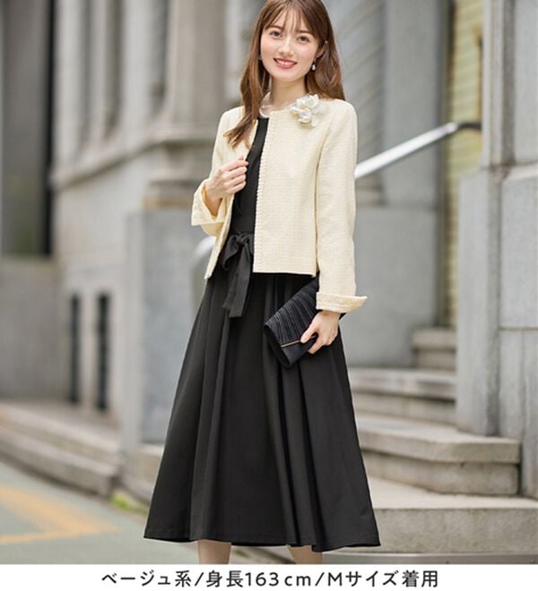 alotta（アロッタ）の「【３点セット】入学式卒業式に！ママに嬉しい洗えるワンピセレモニースーツ＜７号～２３号＞（ワンピースセットスーツ）」｜詳細画像