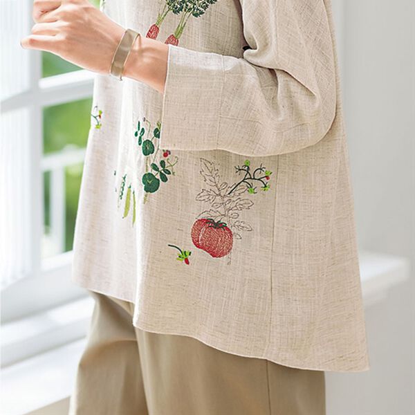 お野菜刺しゅうゆったりブラウス - ベルーナ【公式】