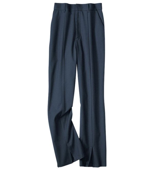 BELLUNA（ベルーナ）の「ウール入りスリットデザインフレアーパンツ（フルレングスパンツ）」｜ロイヤルブルー