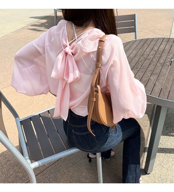 GeeRA（ジーラ）の「バックリボンシアーブラウス（ブラウス）」｜詳細画像