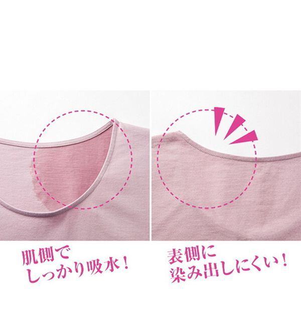 「綿１００％汗ジミ対策　５分袖プルオーバー（肌着・インナーウェア）」｜詳細画像