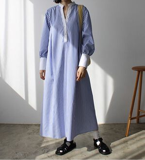 GeeRA（ジーラ）の「フレアーロングシャツワンピース（シャツワンピース）」｜詳細画像