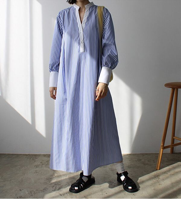 GeeRA（ジーラ）の「フレアーロングシャツワンピース（シャツワンピース）」｜詳細画像