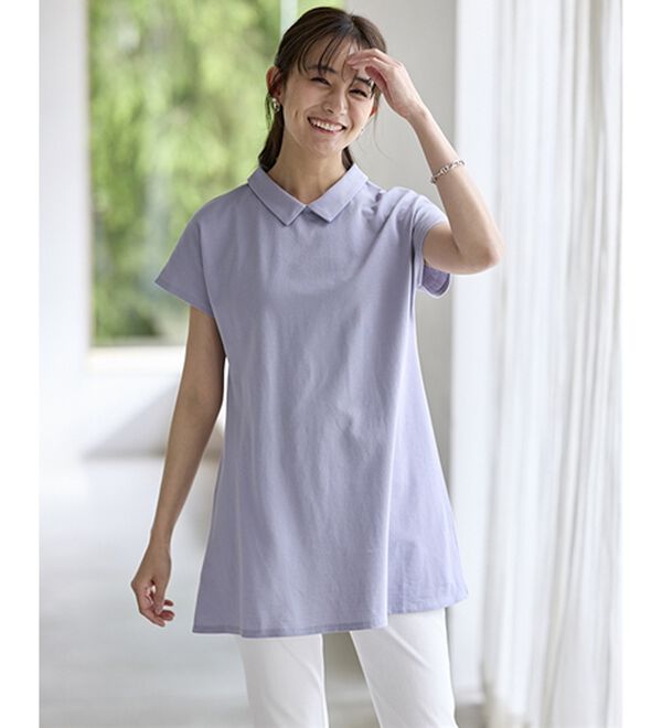 BELLUNA（ベルーナ）の「ヒンヤリ！綿１００％かのこポロチュニック（チュニック）」｜詳細画像