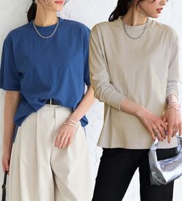 BELLUNA（ベルーナ）の「【選べる袖丈】＜エアリーアイスコットン＞オーバーサイズＴシャツ（カットソー）」