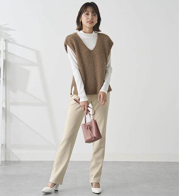 BELLUNA（ベルーナ）の「【裏起毛有無】ジャストフィットらくらくパンツ（フルレングスパンツ）」｜詳細画像