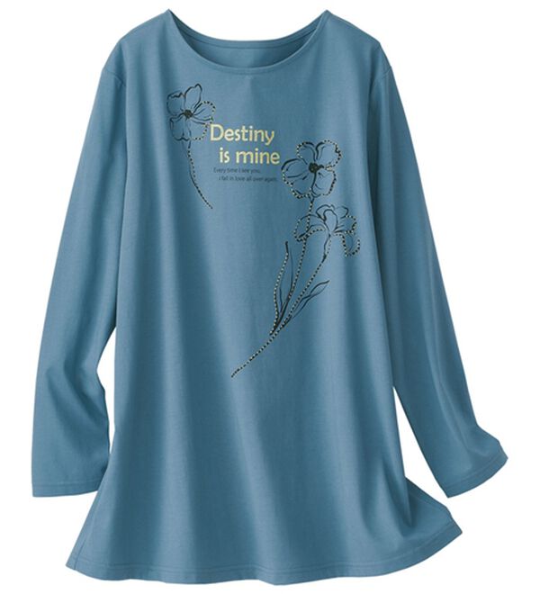 BELLUNA（ベルーナ）の「一枚で着映えるデコラＴ（長袖）（チュニック）」｜詳細画像